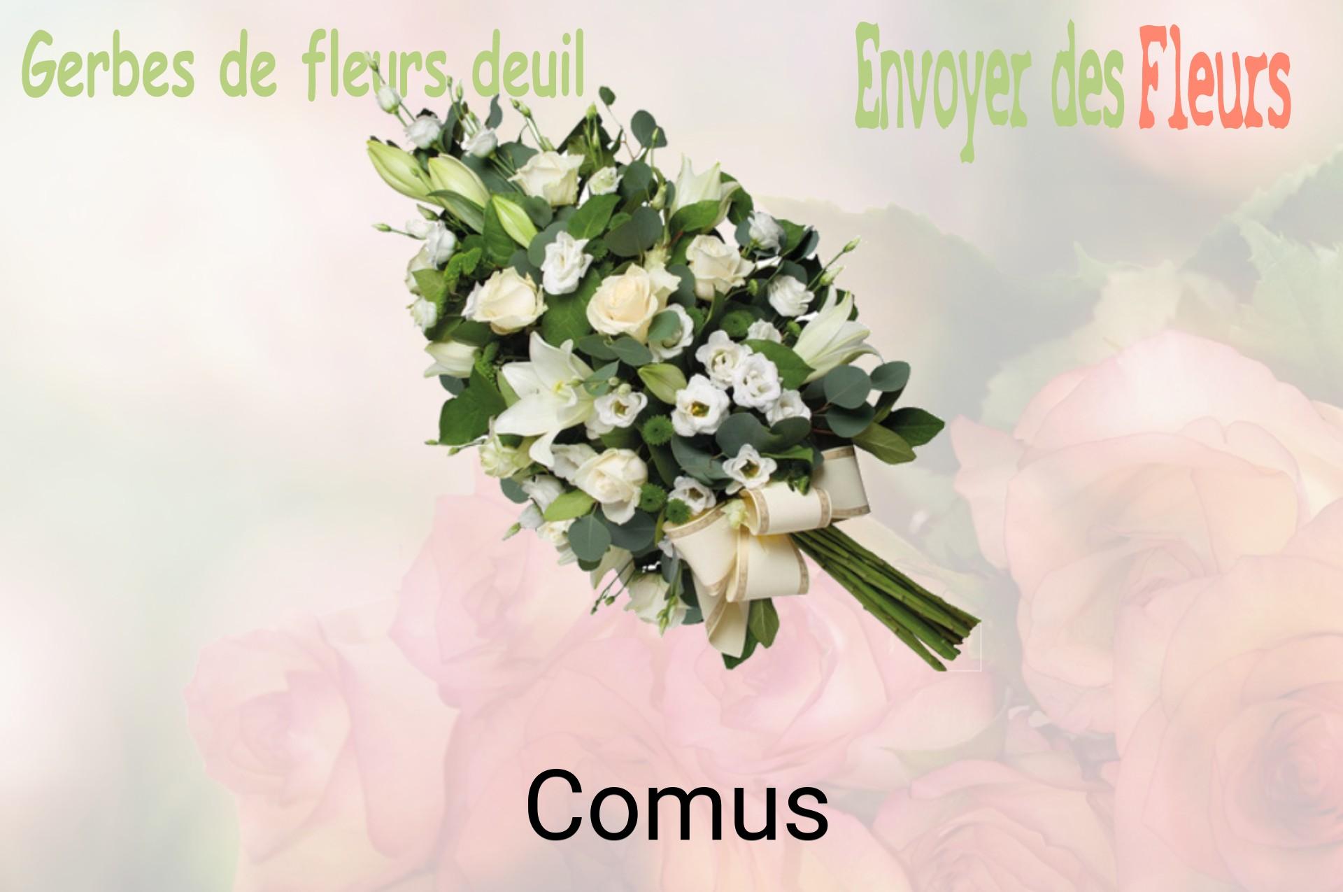 Gerbe de fleurs de deuil livrée à Comus